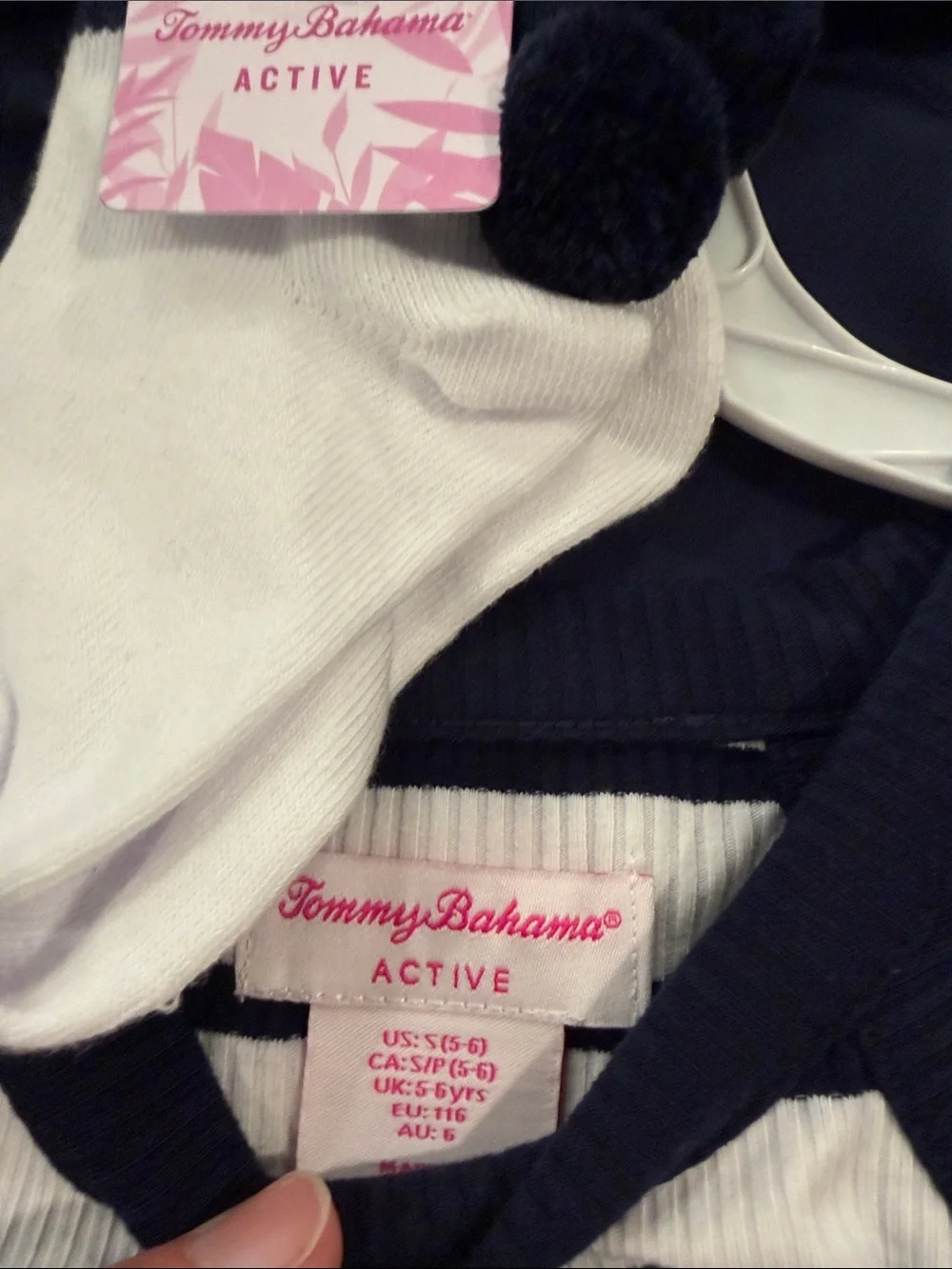 Tommy Bahama Kids Navy & White Stripe Tank with Coordinating Navy UPF 50 1/4 zip